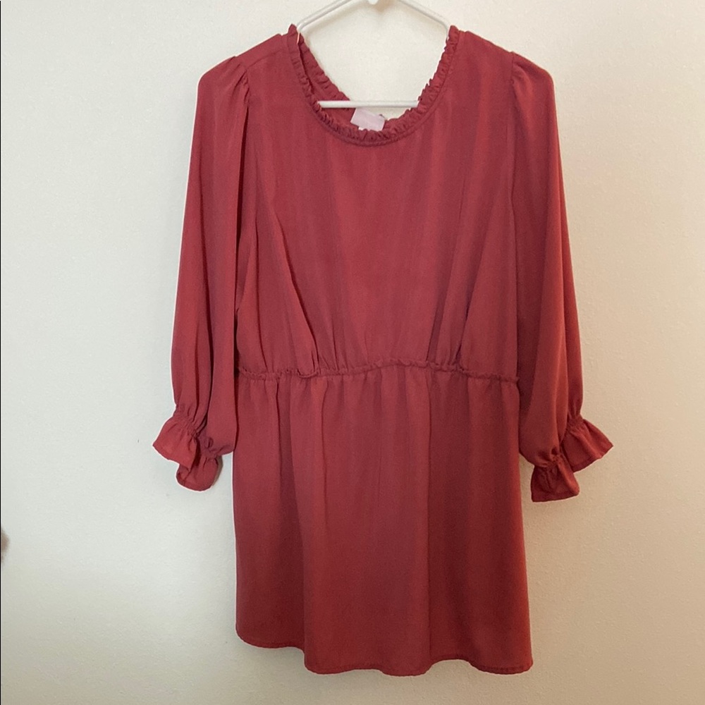 Isabel Maternity Pink Ruffle Shirt XL